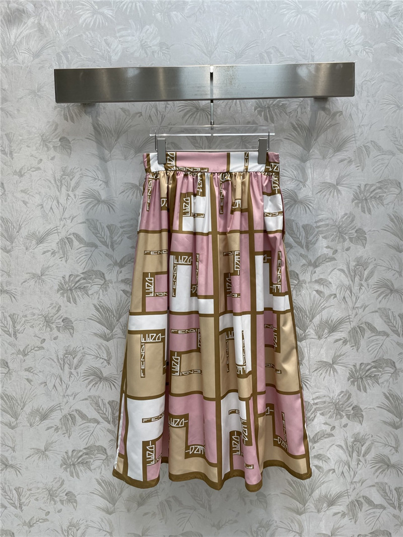 F**di color block double f skirt