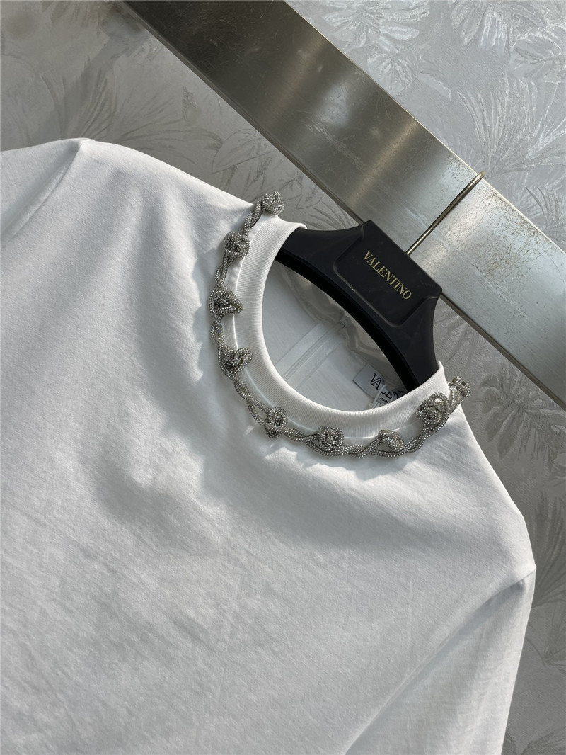 va1e*ntin0 D1am0nd collar short-sleeved t-shirt