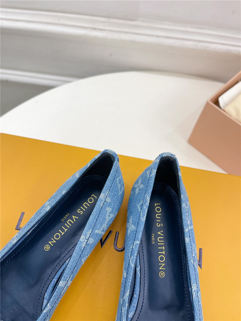 l0vis Vvtt0n lv round toe bow rivet ballet shoes