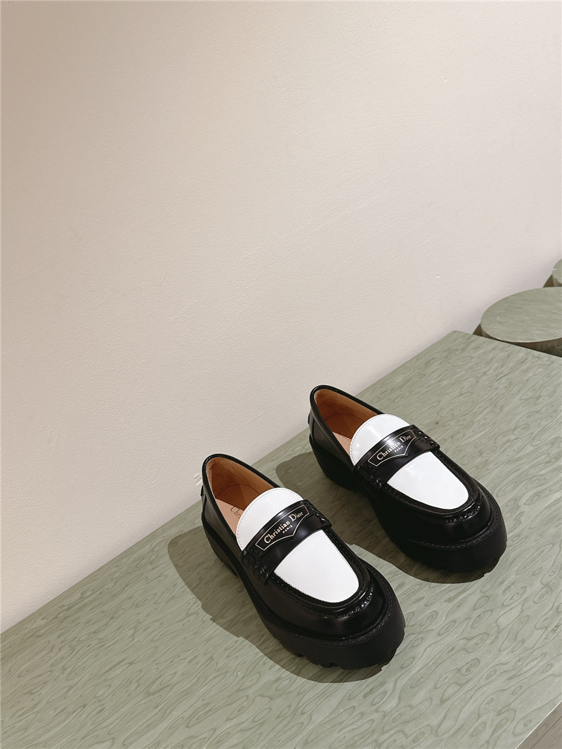 dior open edge beaded patent leather mary jane loafers