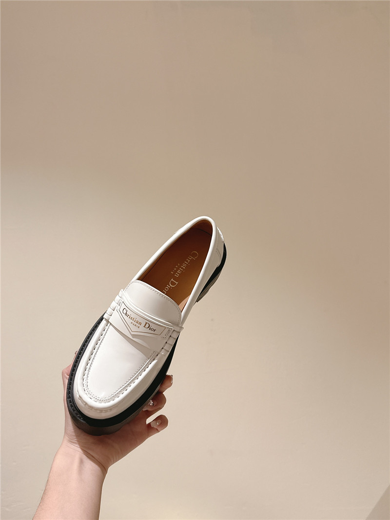 dior open edge beaded patent leather mary jane loafers