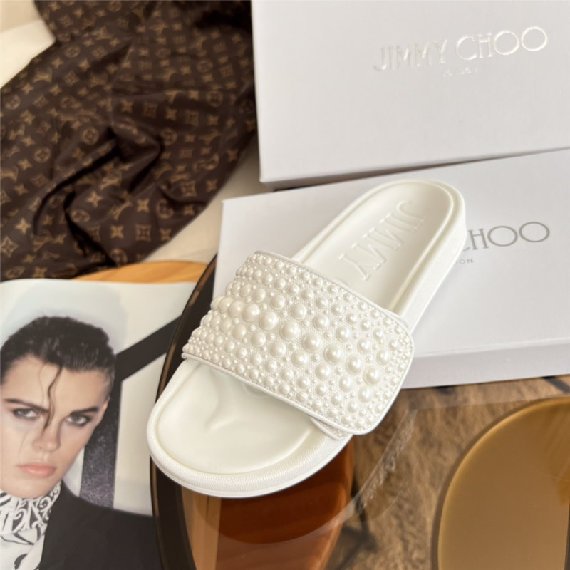 Jimmy Choo pearl slippers