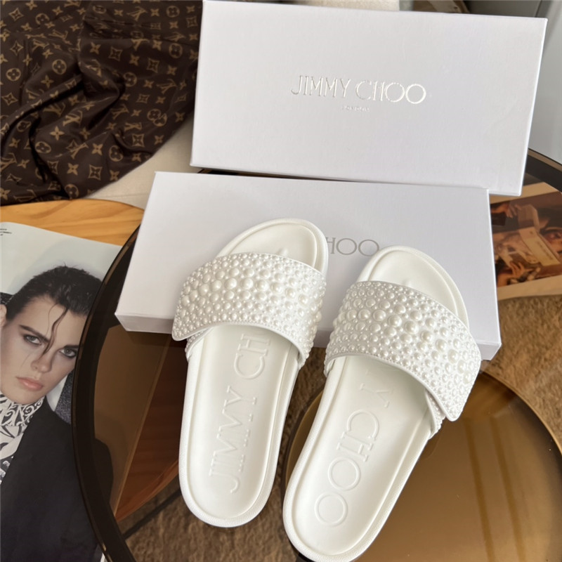Jimmy Choo pearl slippers