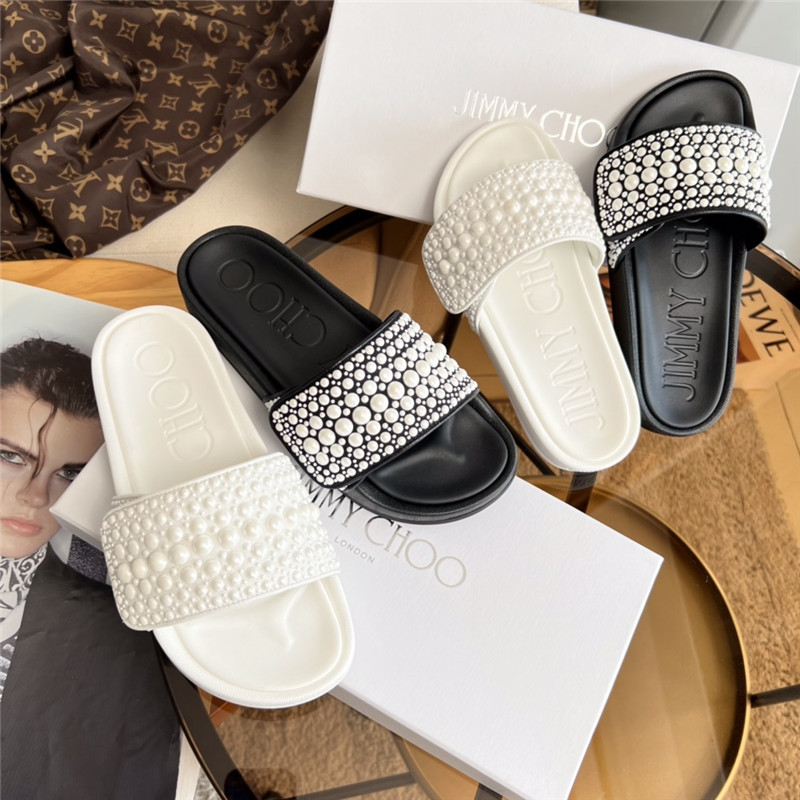 Jimmy Choo pearl slippers