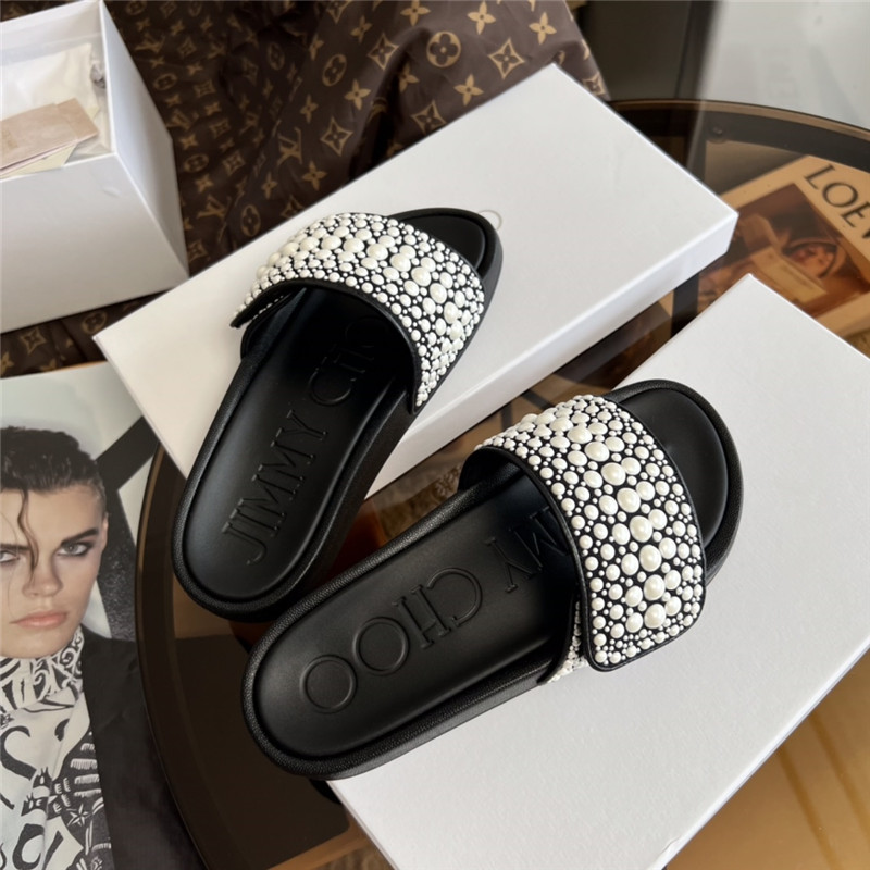 Jimmy Choo pearl slippers