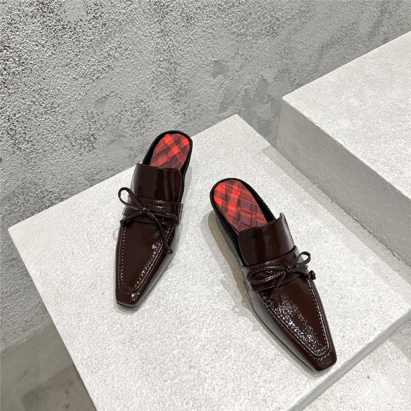 Burberry new fur heel half slippers