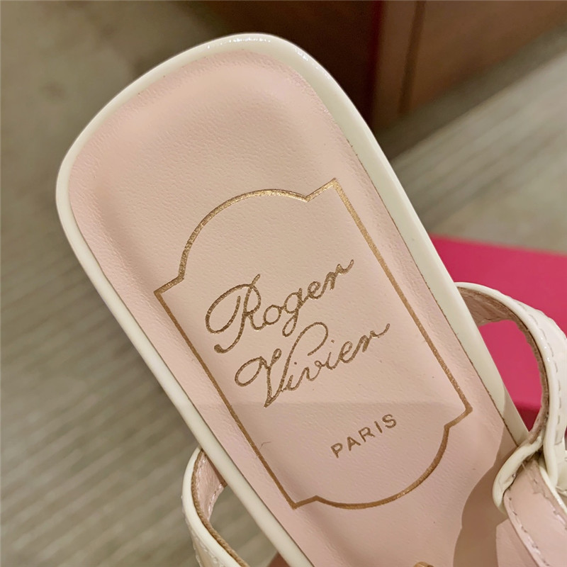 Roger vivier new patent leather block heel sandals