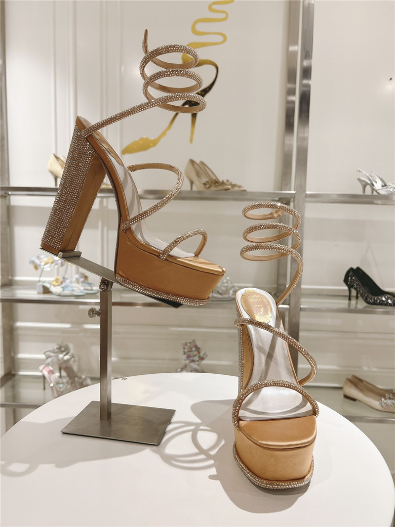 rene caovilla crystal high heel sandals