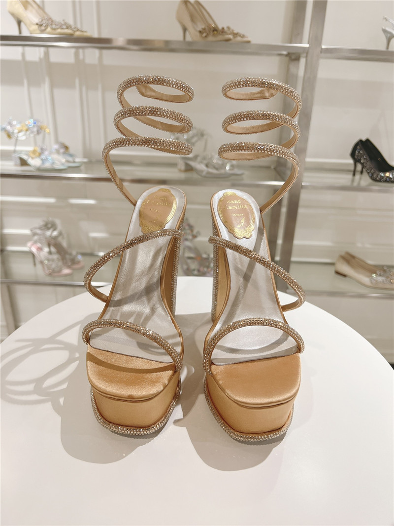 rene caovilla crystal high heel sandals