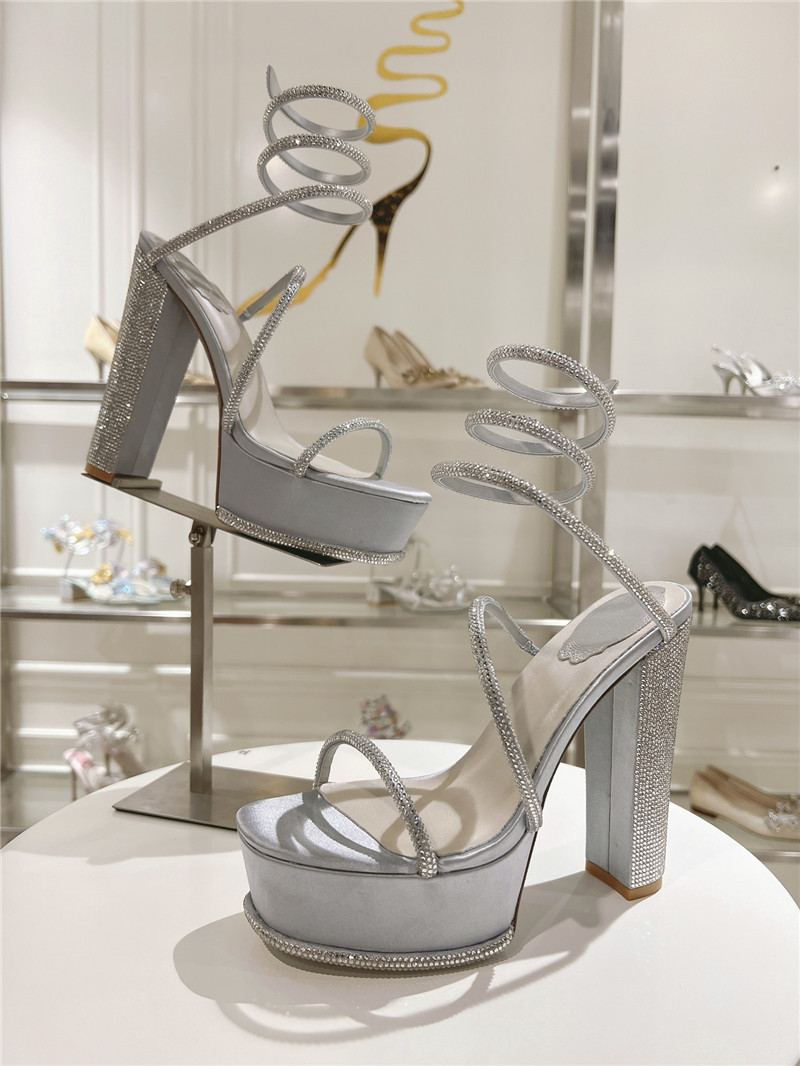 rene caovilla crystal high heel sandals