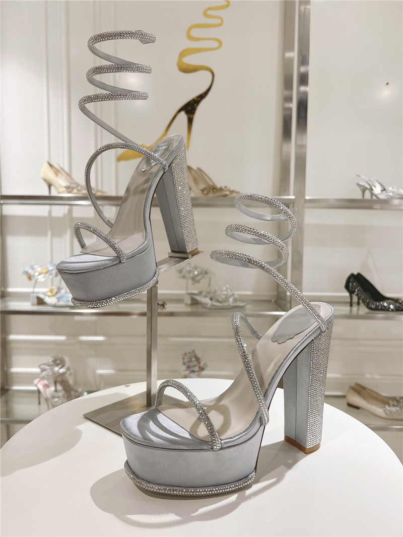 rene caovilla crystal high heel sandals