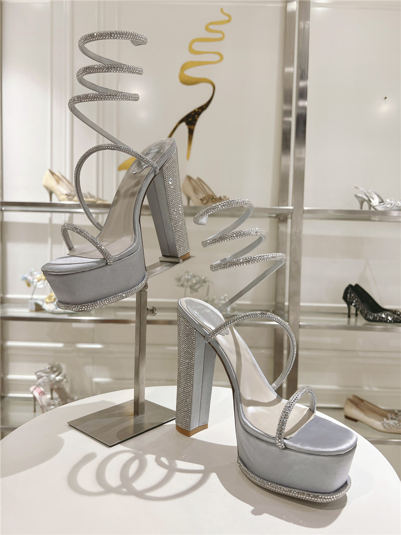 rene caovilla crystal high heel sandals