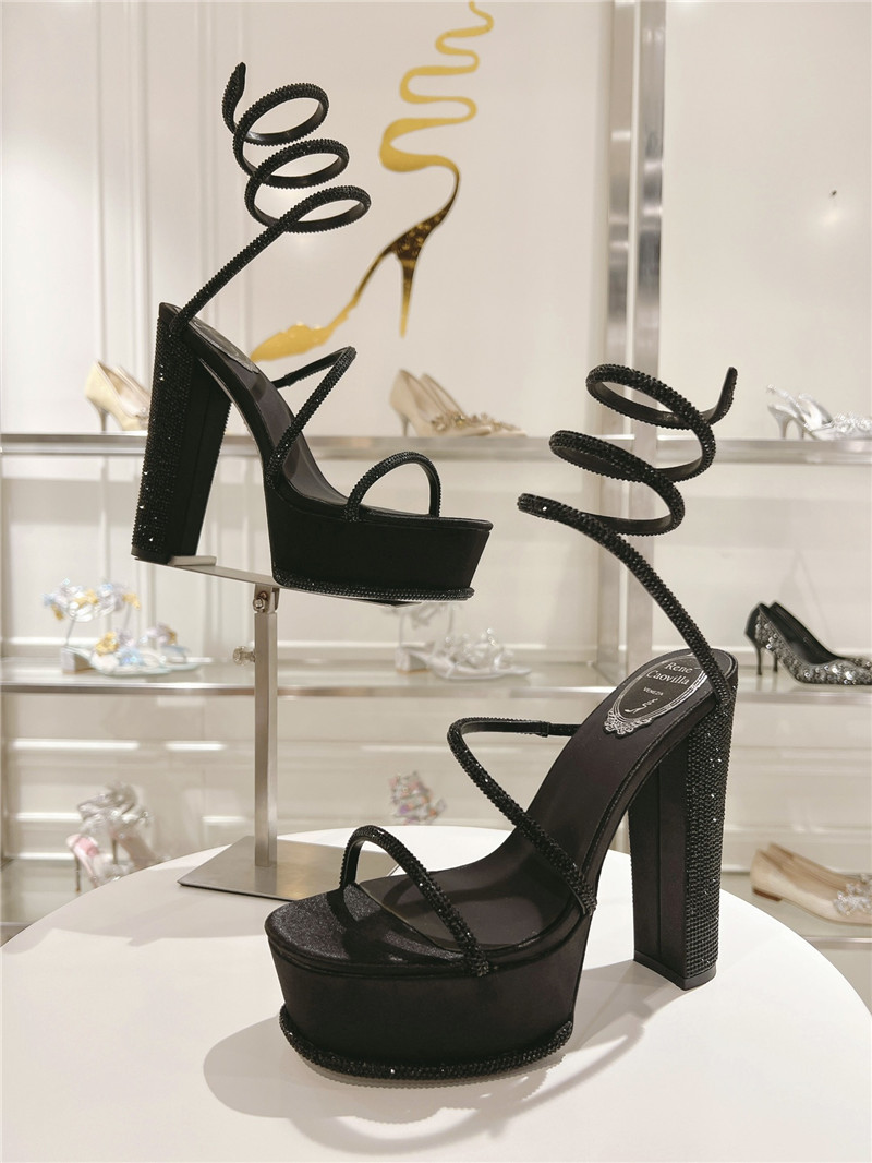 rene caovilla crystal high heel sandals