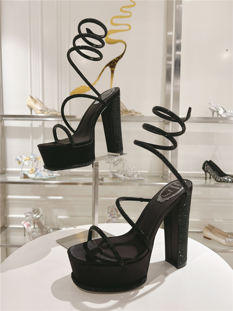 rene caovilla crystal high heel sandals