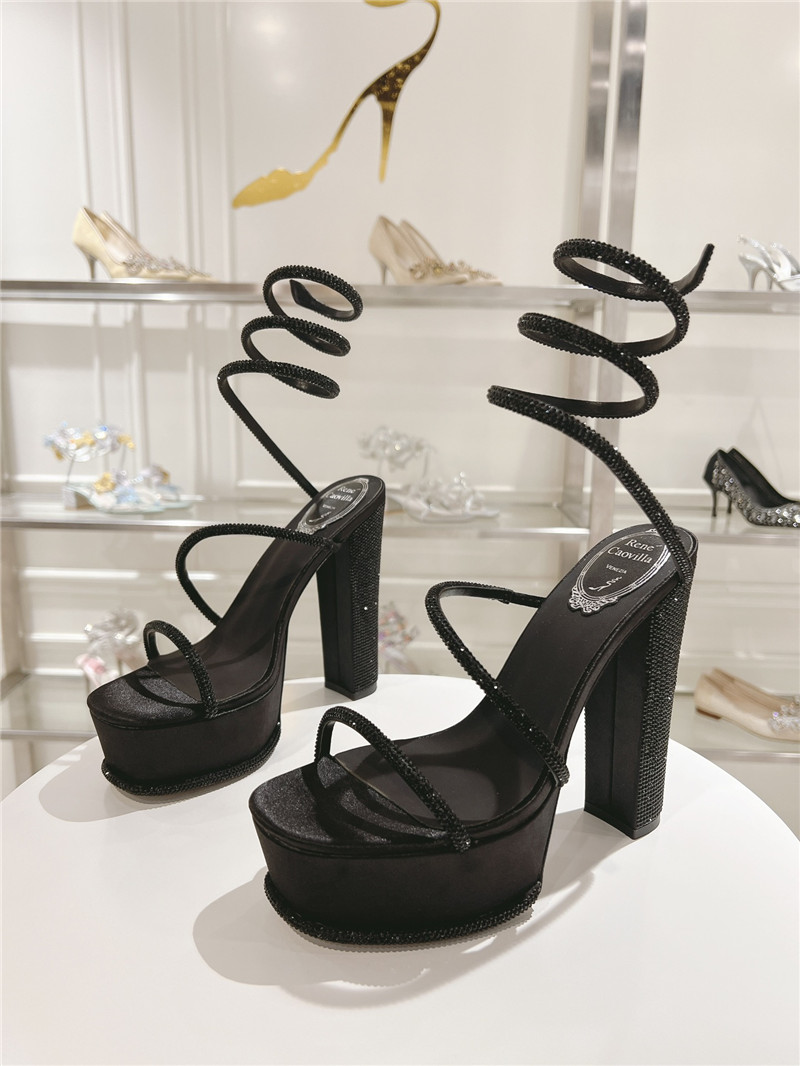 rene caovilla crystal high heel sandals