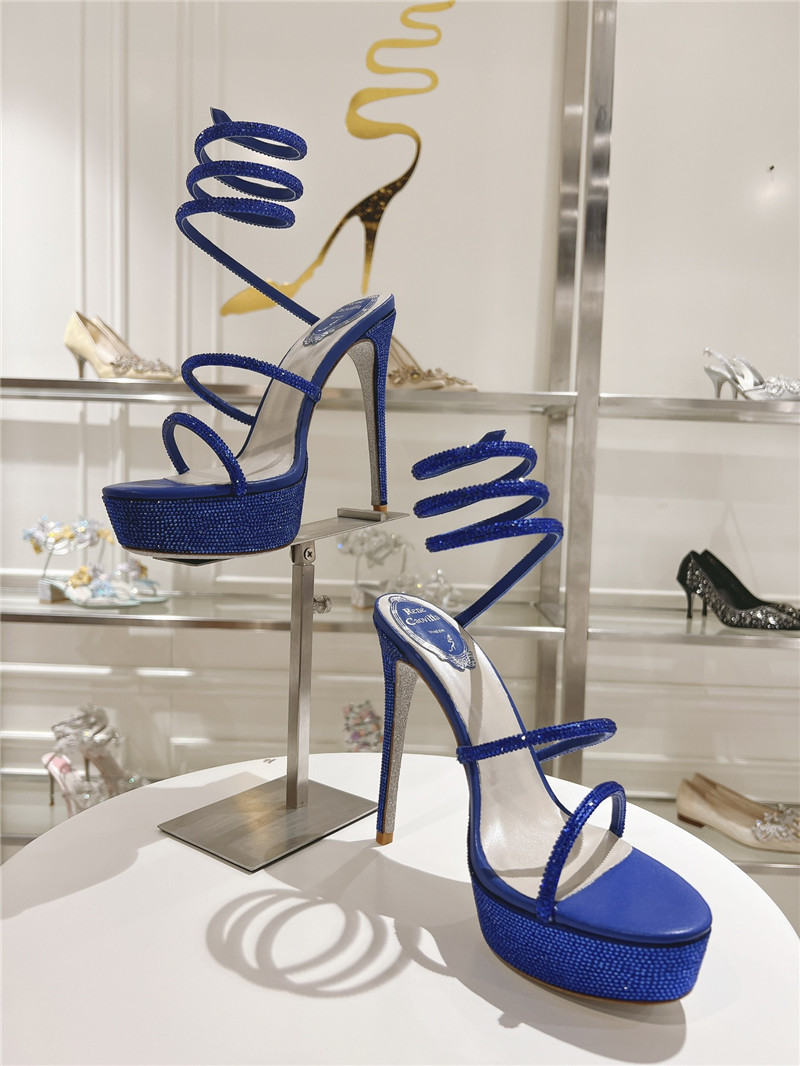 rene caovilla crystal high heel sandals