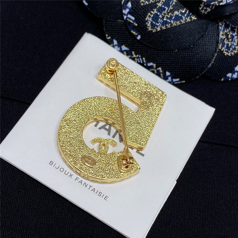 Chanel denim 5 word double c brooch