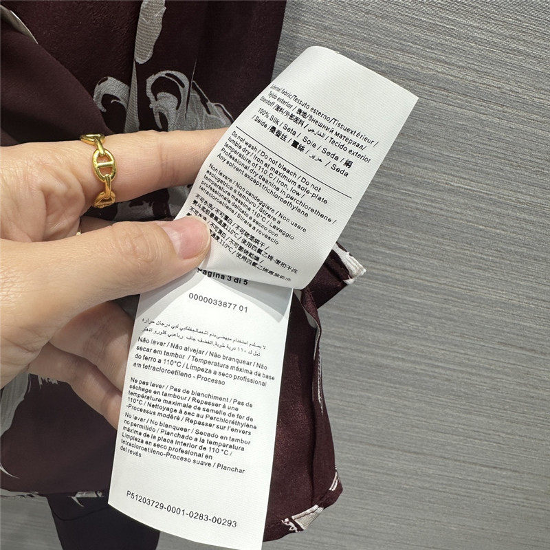 Va1e*ntin0 premium dark burgundy mermaid print silk shirt