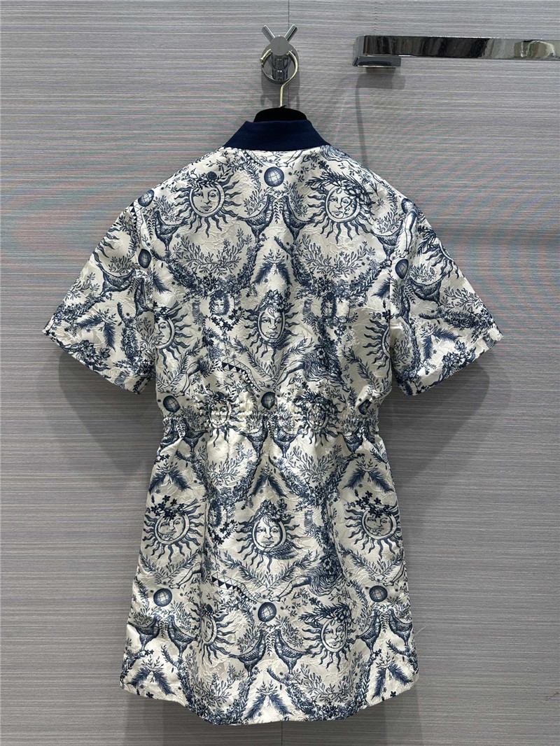 D10r sun god positioning print pattern oblique jacquard dress