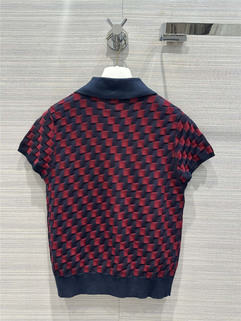 L0ew* premium color matching knitted short-sleeved top