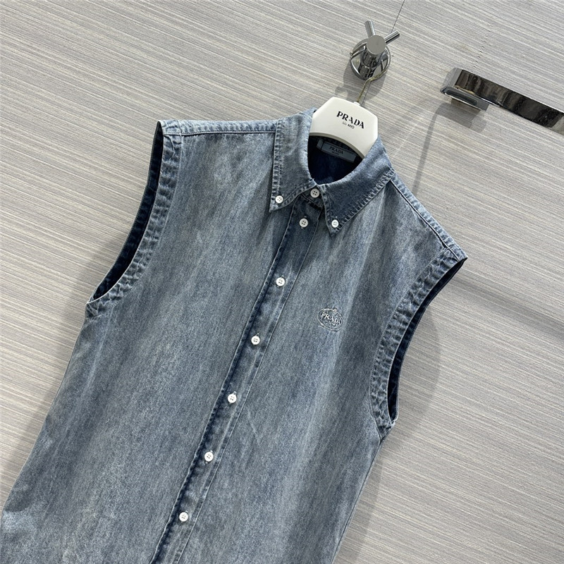 Pra*a premium denim vest shirt