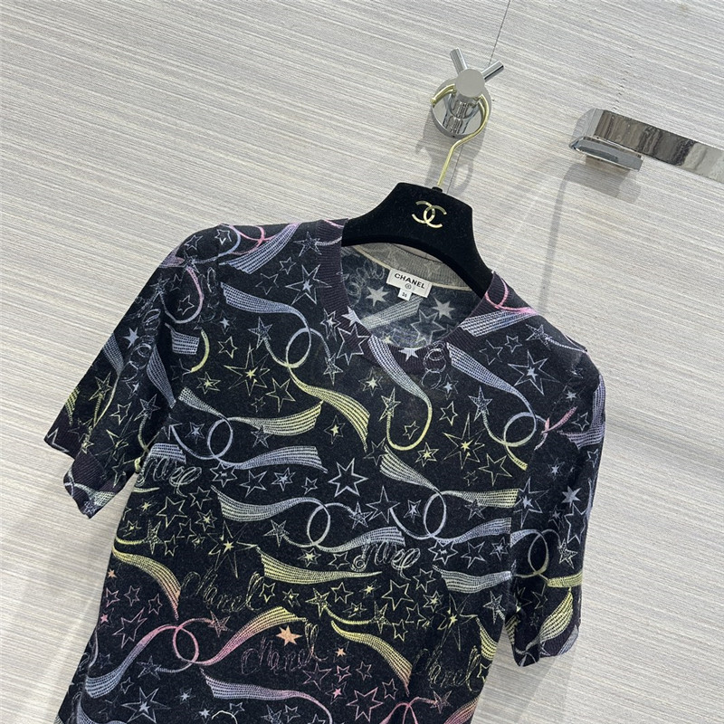 Ch**el painted graffiti print short-sleeved top