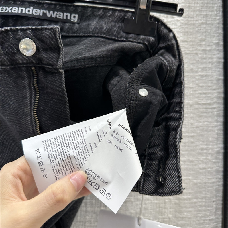 A1exa*der wang 3d embossed lettering denim shorts