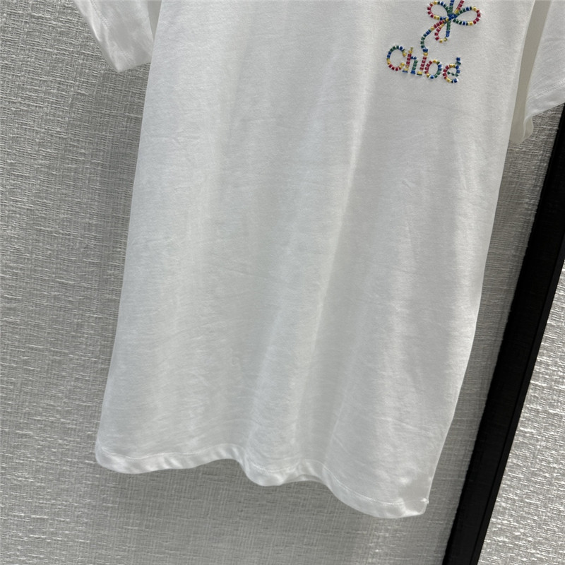 Chloé floral logo embroidered short-sleeved T-shirt