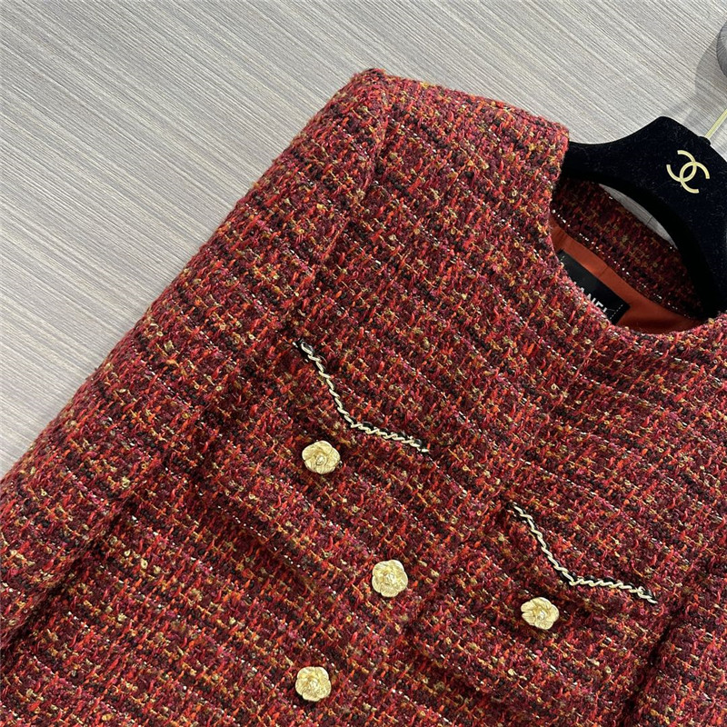 Chanel red gold jacket