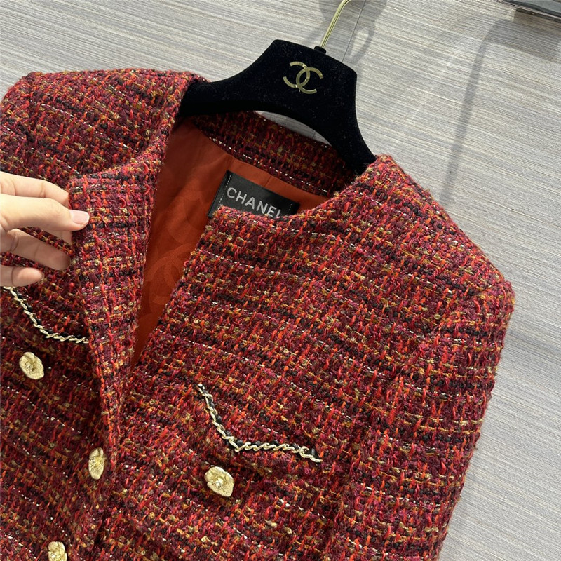 Chanel red gold jacket