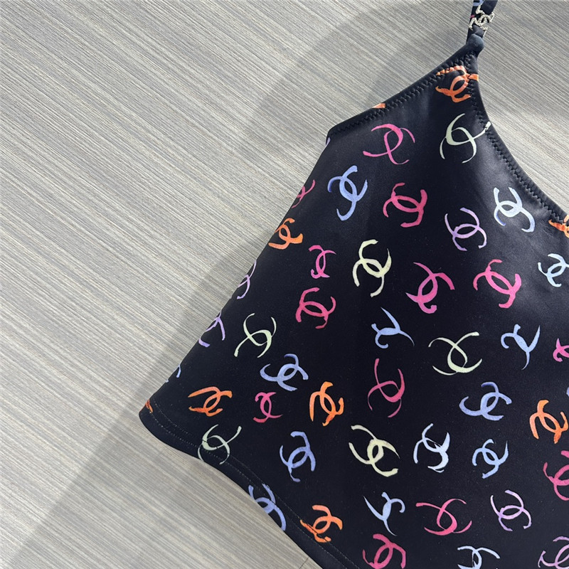 Ch**el double c graffiti painted printed small suspender belt