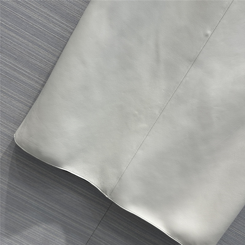 prada premium white leather skirt