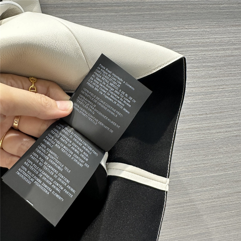 prada premium white leather skirt