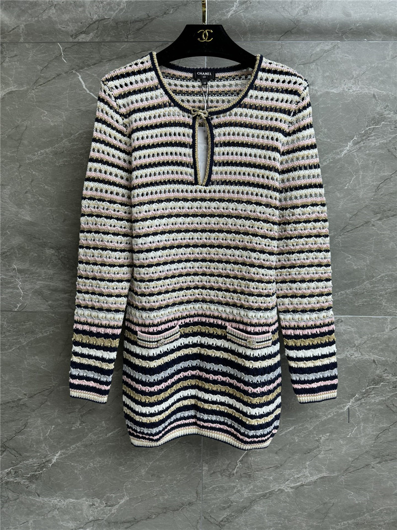 Chanel hollow striped dress