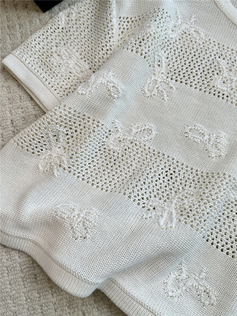 Chanel positioning bow embroidered jacquard T-shirt