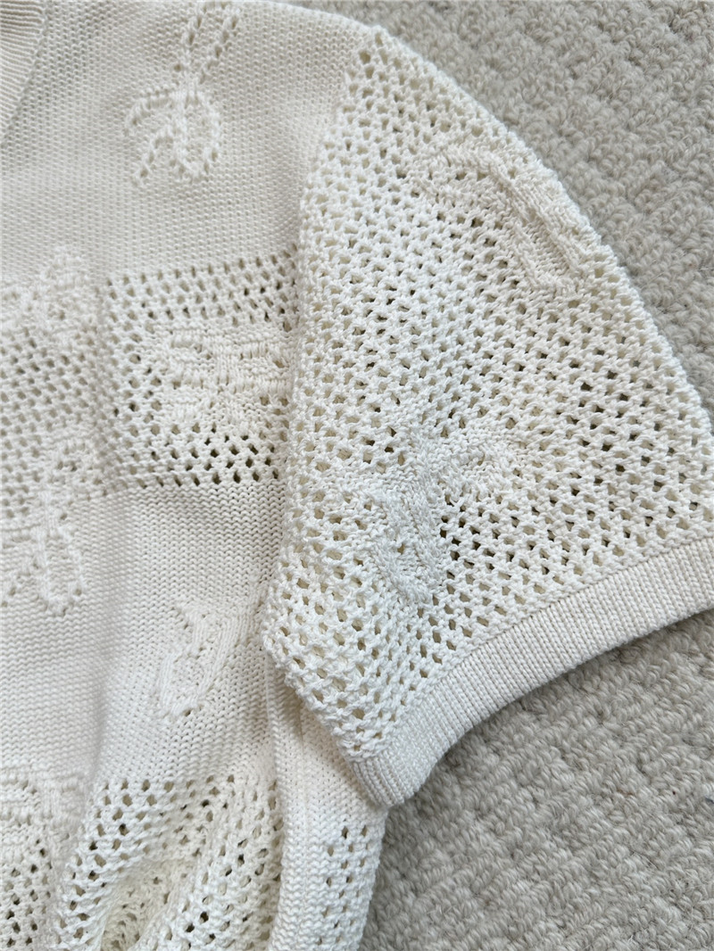 Chanel positioning bow embroidered jacquard T-shirt