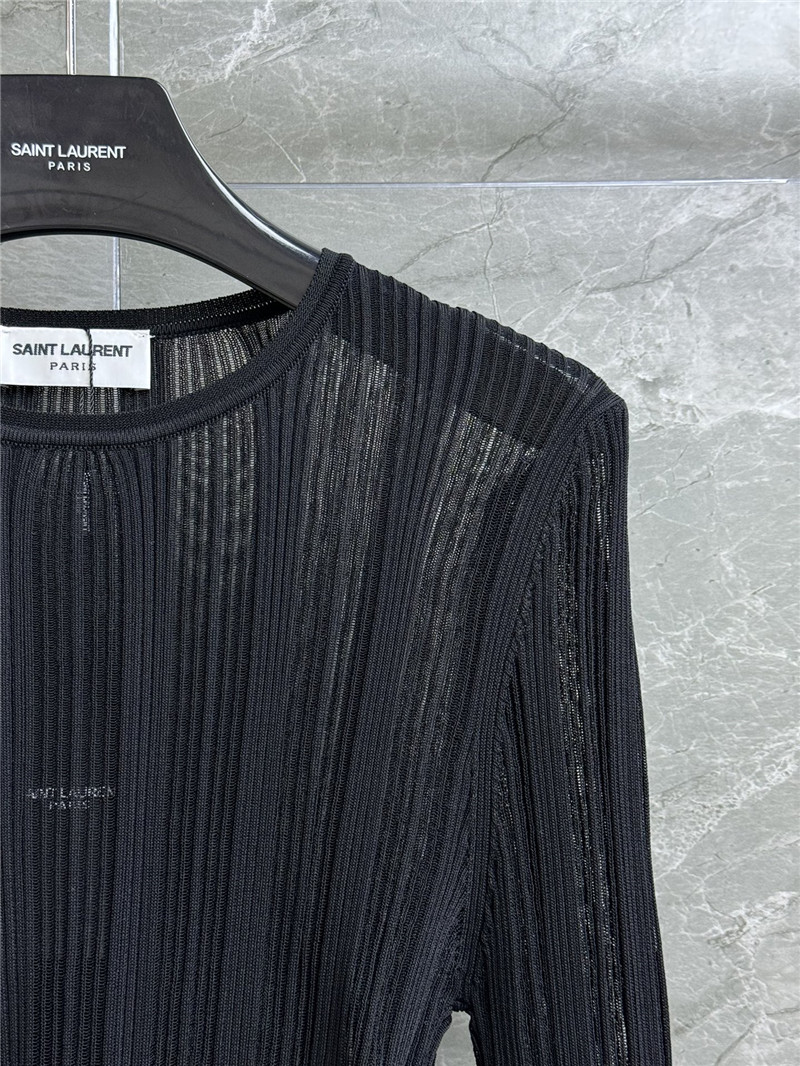 Y51 slightly see-through knitted top