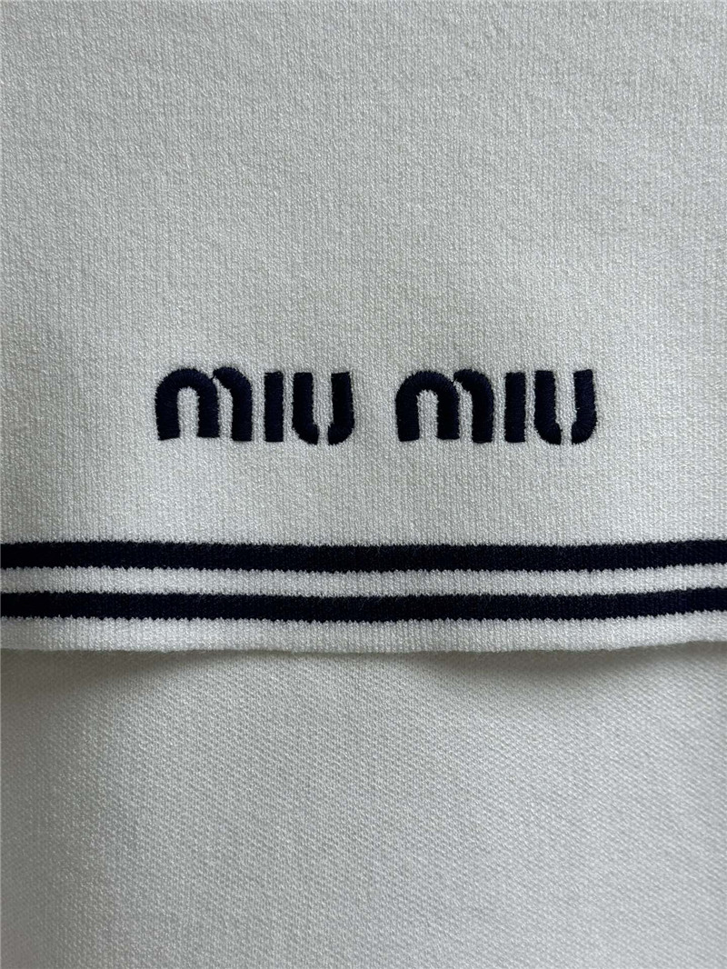 Miu Miu Navy Collar Knitted Cardigan