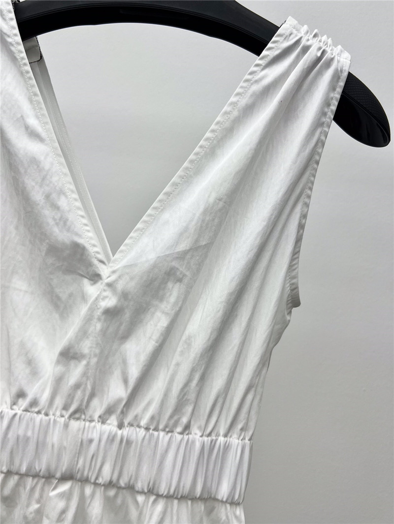 BC V-neck waisted white dress