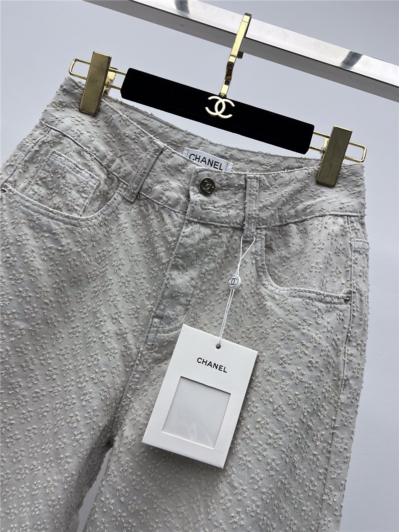 Ch**el jacquard wide leg jeans