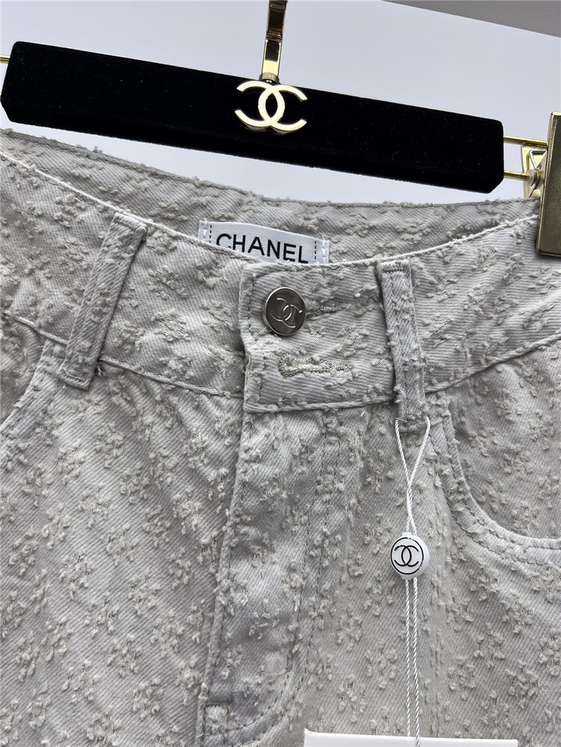 Ch**el jacquard wide leg jeans