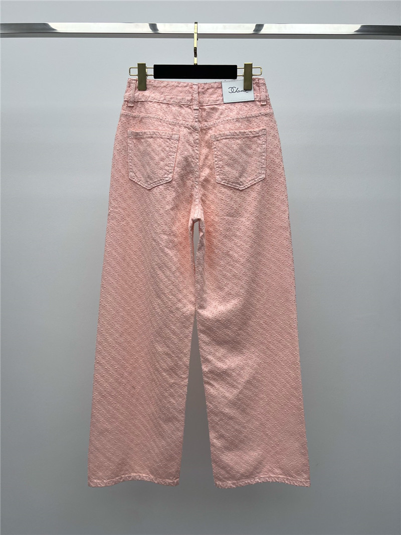 Ch**el jacquard wide leg jeans