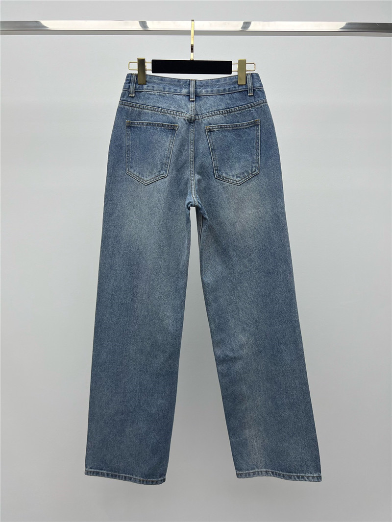 M1um1u waist gold button wide leg pants