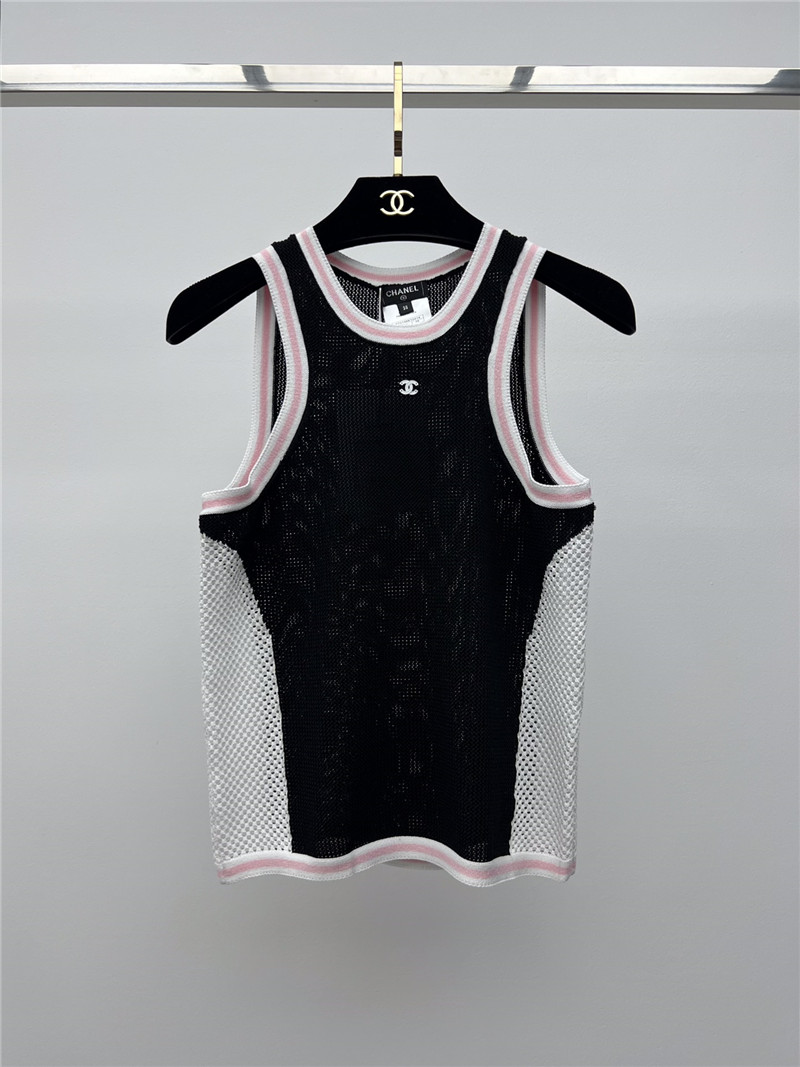 Chanel mesh hollow knitted vest