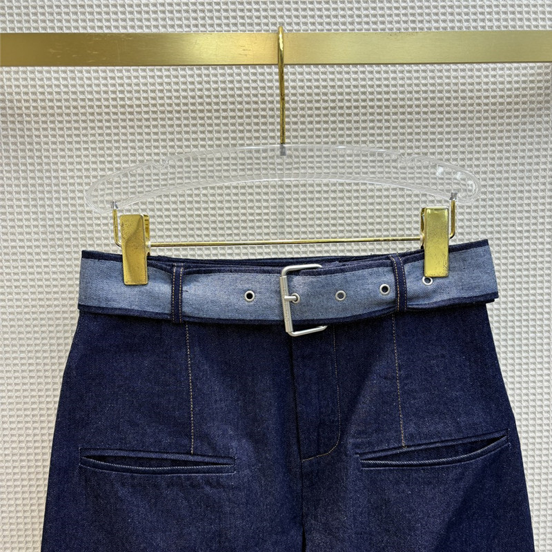 D10r double slit high waist a-line denim long skirt