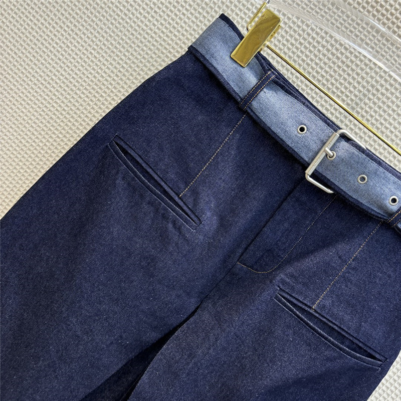 D10r double slit high waist a-line denim long skirt