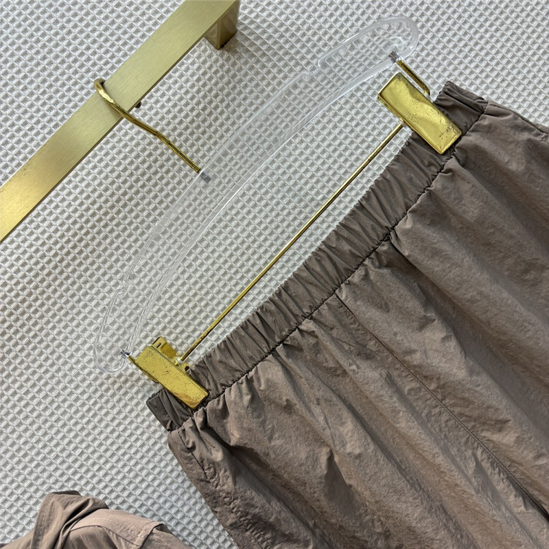 prada hooded zipper jacket + elastic waist shorts set