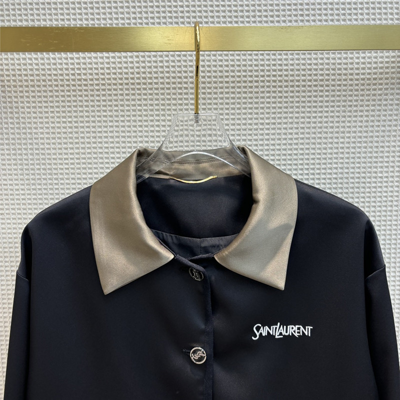 Y51 contrasting small lapel satin jacket