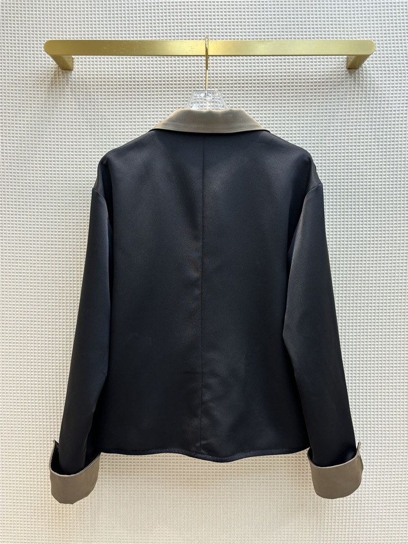 Y51 contrasting small lapel satin jacket