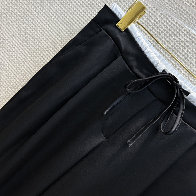 Y51 double-layered waistband ice silk wide-leg pants